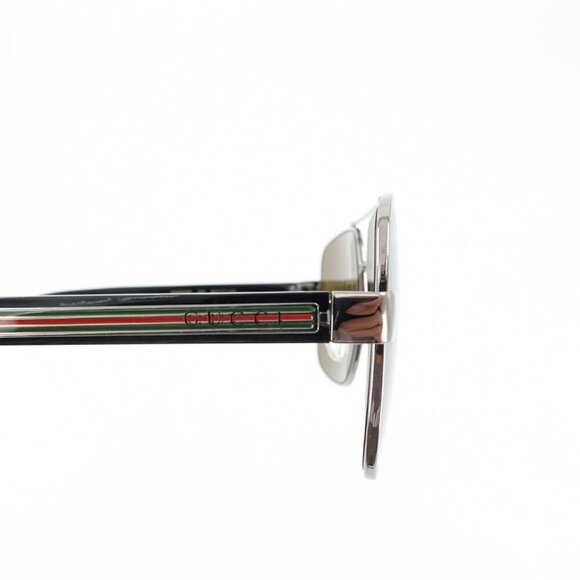 Gucci GG0529 Squared Aviator Sunglasses Silver Brown OS - Picture 6 of 16